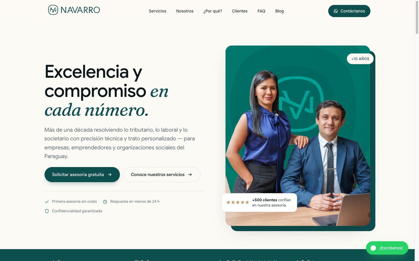 Sitio web de Navarro Asesoramiento Contable