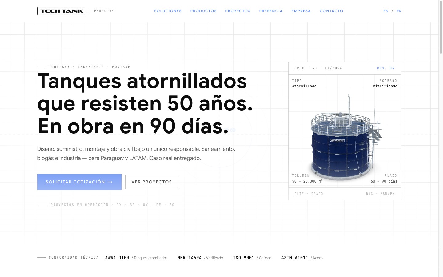 Sitio web de Tech Tank Paraguay
